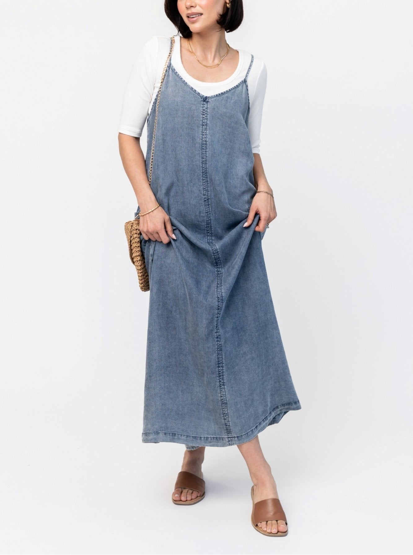 Women's Denim Maxi Jumper Dress (Buy 2 Free Shipping)