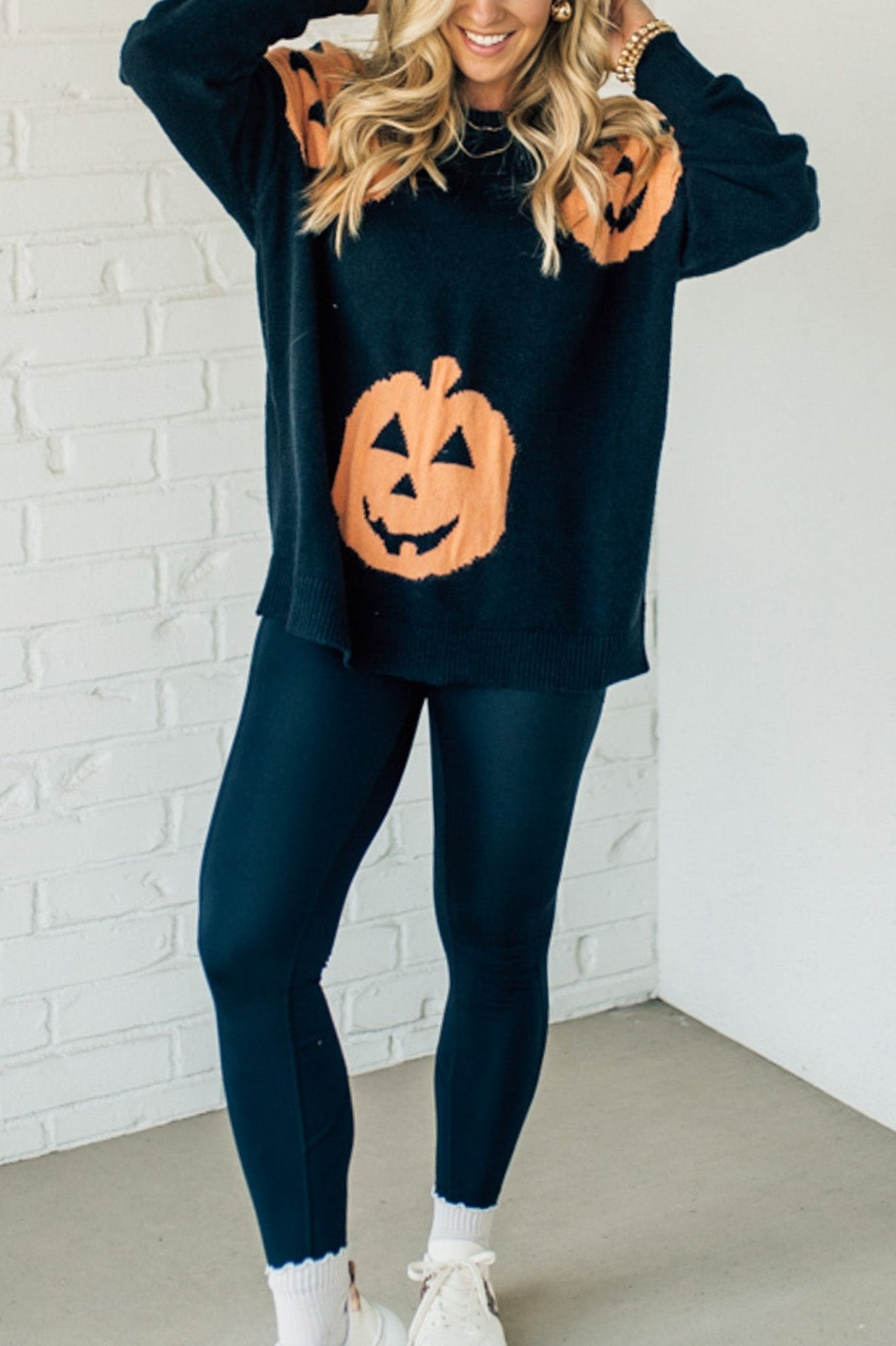 Halloween Jack O Lantern Oversized Sweater