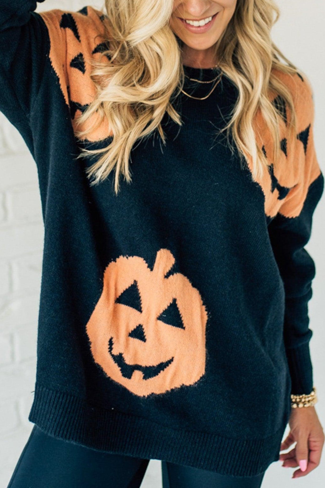 Halloween Jack O Lantern Oversized Sweater