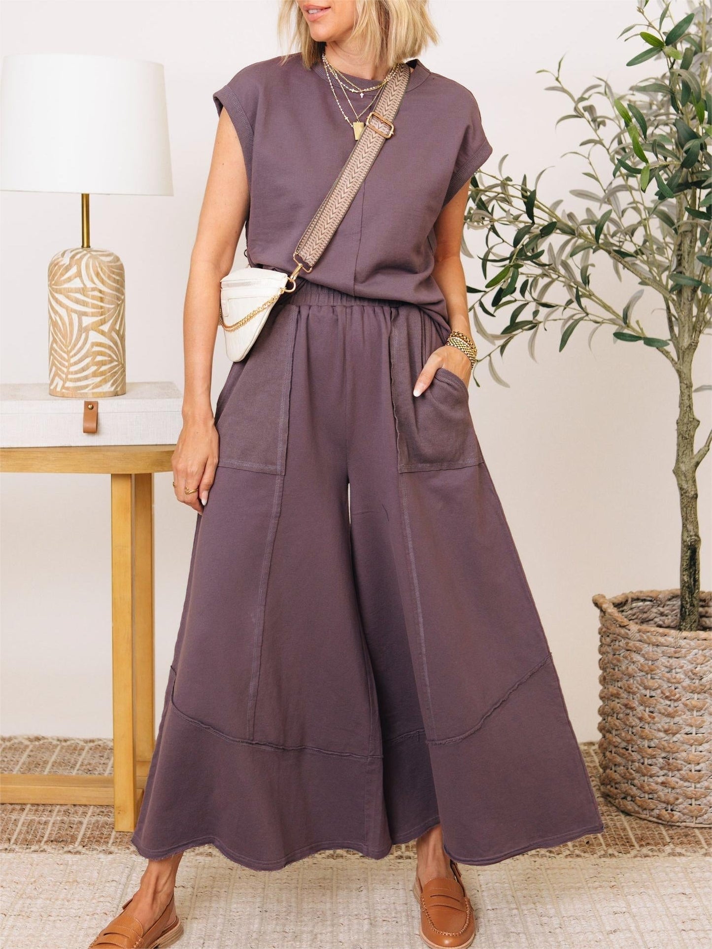 Clean Lines Top & Wide Leg Pants Set