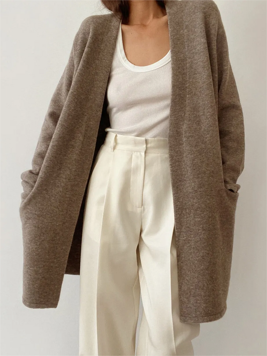 New Long Patch Pocket Sweater Coat