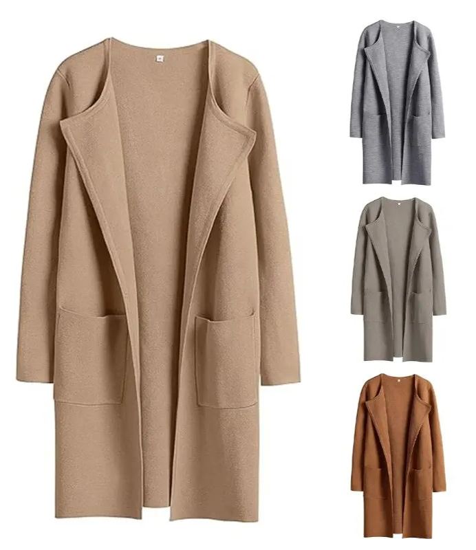 New Open Front Knit Coat